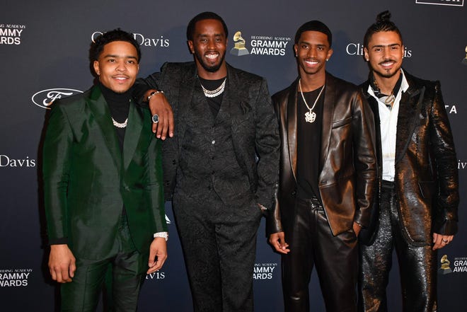 From left, Justin Dior Combs, honoree Sean 